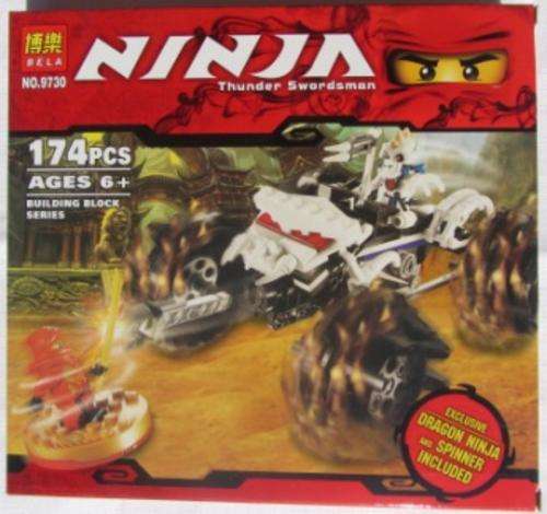 Lego Evil Dragon Skeleton on Death Quad and Fire Ninja with Weapons 174 Peace