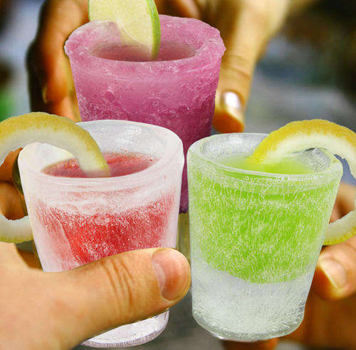 Ice Shot Glasses with Serving Tray (12 Pack)