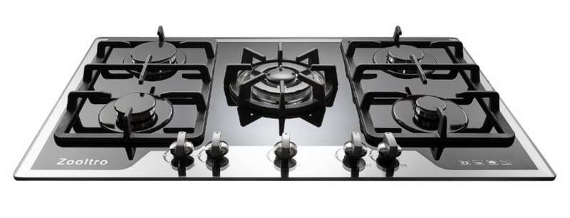 5 burners Gas Hob Cooktop - Tempered Glass Top with Automatic ignition
