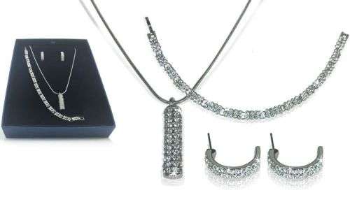 Silver Swarovski Trio Set