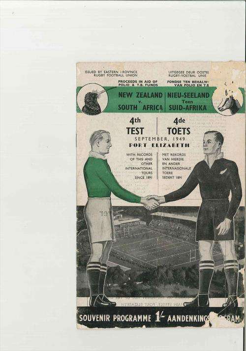 South Africa vs New Zealand 17 September 1949 Programme