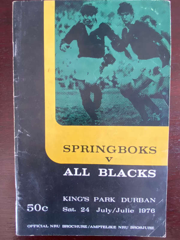 1976 South Africa vs New Zealand 1st test rugby matchday programme