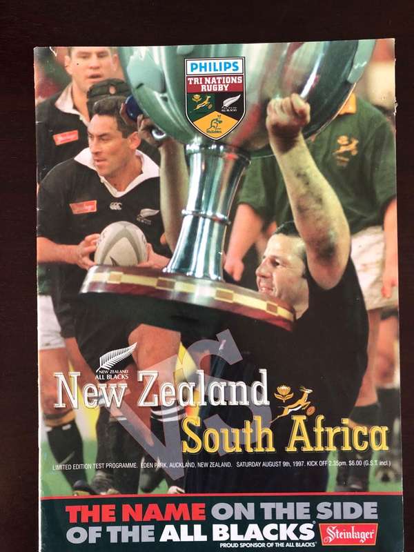 1997 New Zealand vs South Africa rugby test match day programme