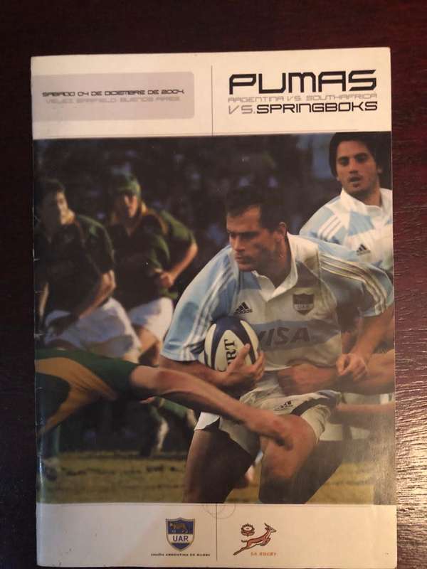 2004 Argentina vs South Africa rugby test match day programme