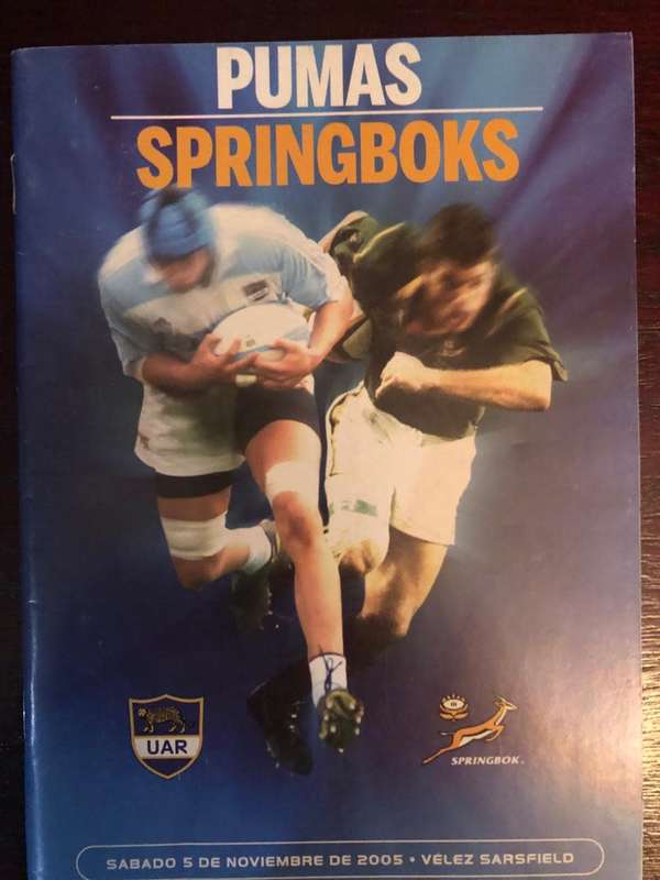 2005 Argentina vs South Africa rugby test match day programme