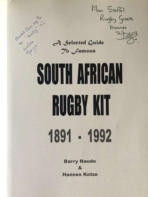 A Selected guide to famous South African rugby kit 1891 - 1992