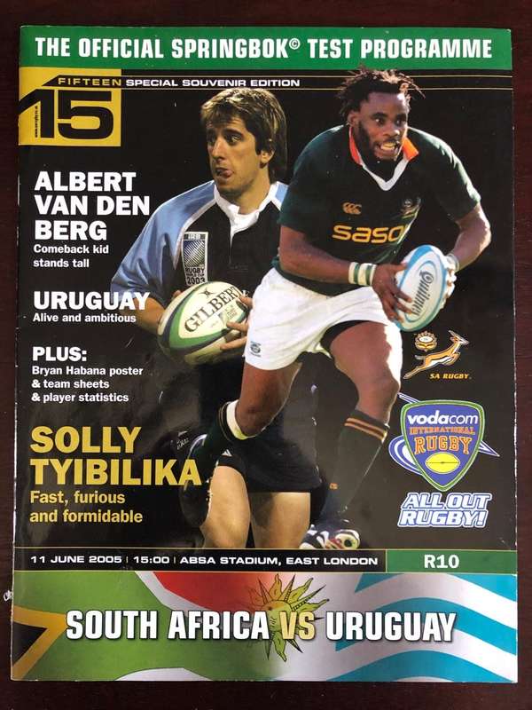 2005 South Africa vs Uruguay test rugby matchday programme
