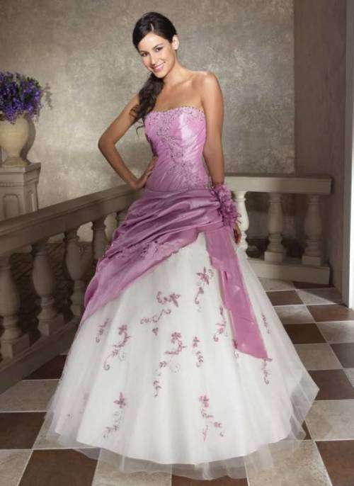 white and lilac matric/wedding dress size 10