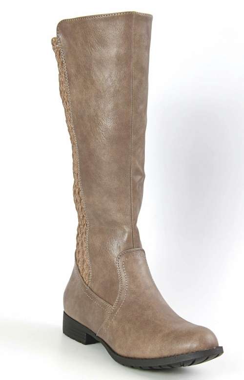 Ladies Knee High Boots Taupe `FREE SHIPPING`