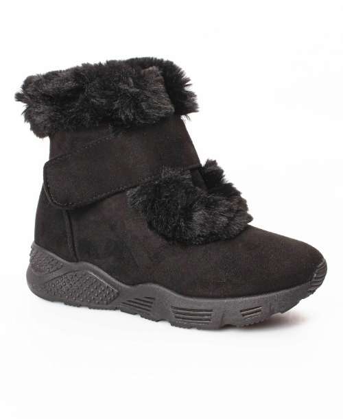 *SALE* Ladies Velcro Strap Ankle Boots Black