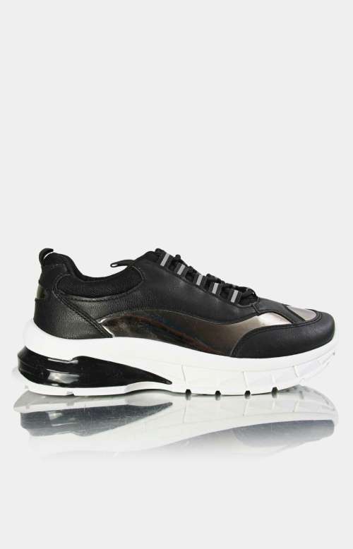 Ladies Casual Sneakers Black-Pewter