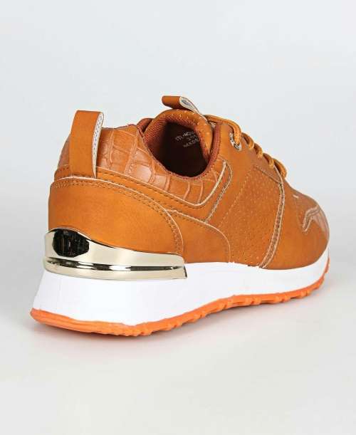 Ladies Nova Pin Punch Sneakers Tan