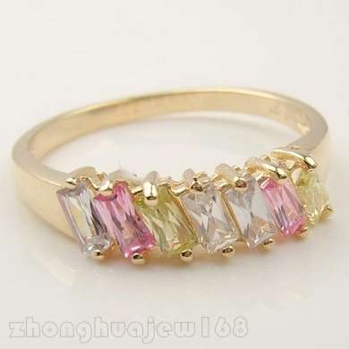 10kgp Gold Multicolour Sapphire Ring
