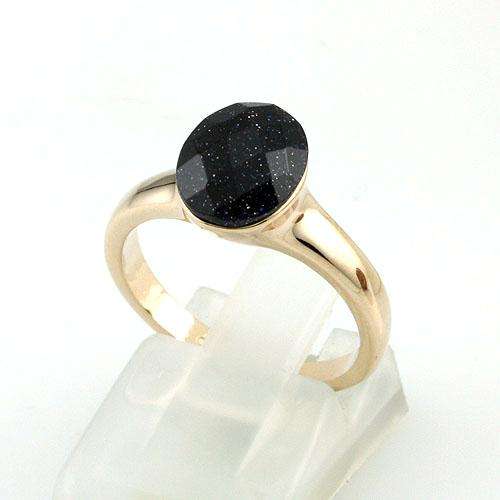 18k GP Black Gem Ring