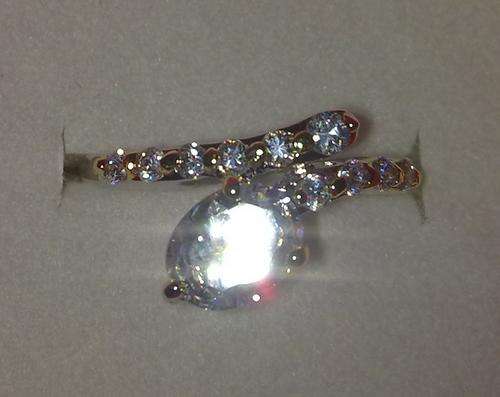 18kGP White Gold, Cz Sapphire Ring