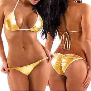 Metallic Bikini Gold Swimwear