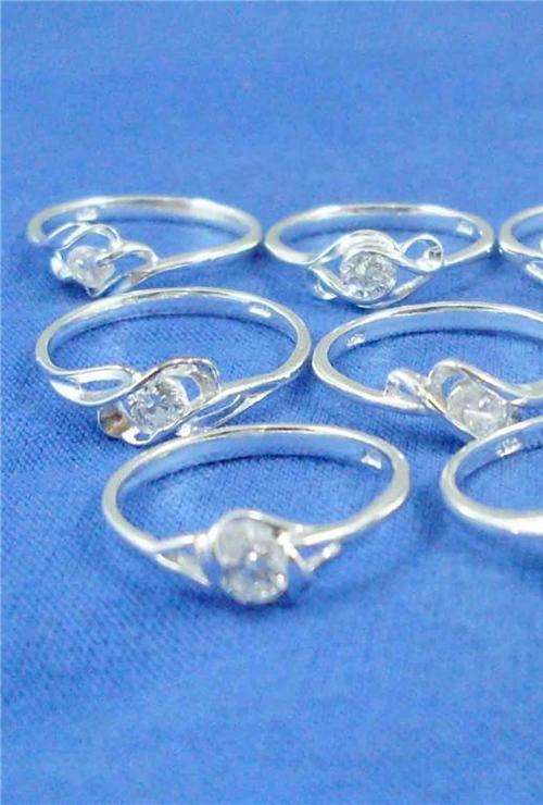 925 Sterling Silver Cz Rings x 5
