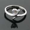 14k White GP Crystal Stone Ring