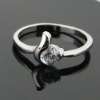 14k White GP Crystal Stone Ring