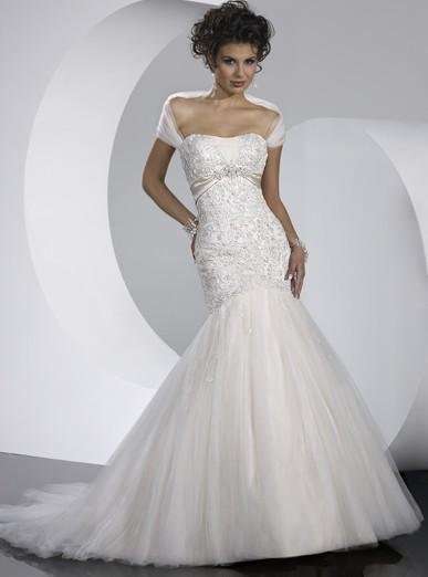 White Mermaid Wedding Dress Size 8, Freeshipping