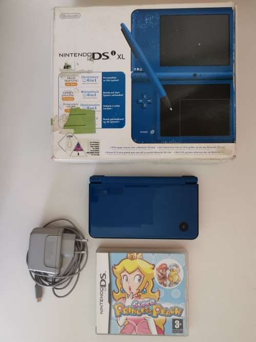 Nintendo DSi XL (Blue) and DS Game