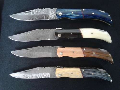 DAMASCUS Hand made Folding knife, a must for any knife collector, AWESOME Gift !! 2 Available.