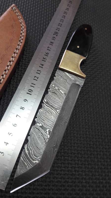 DAMASCUS Hand Made Knife, Surprise GIFT, Leather sheath included.