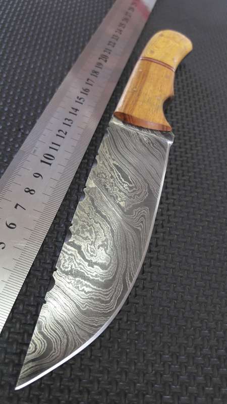 DAMASCUS Hand made knife, a must for any knife collector, AWESOME Gift,Leather Sheath incl