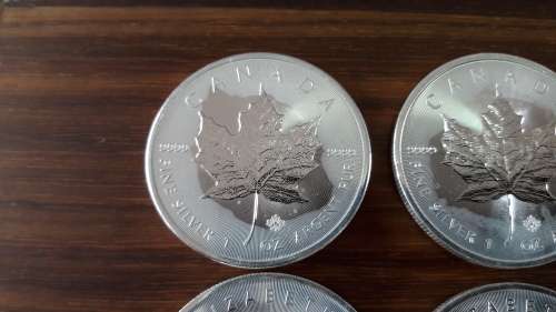 Pure Silver 1 Oz Canadian Maple Leaf Bullion coin. 10 Available, BID PER COIN.