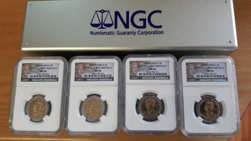 Mandela 90th Birthday R5 NGC graded, NEW LABEL, MS67, R5, 20 x bid per coin.  ***High grade***