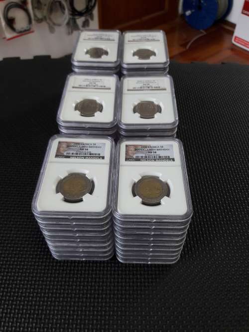 54 x NGC Graded coins, All Mandela, 1994, 2000 and 2008 90th Birthday R5 coins, 18 of EACH, bid per