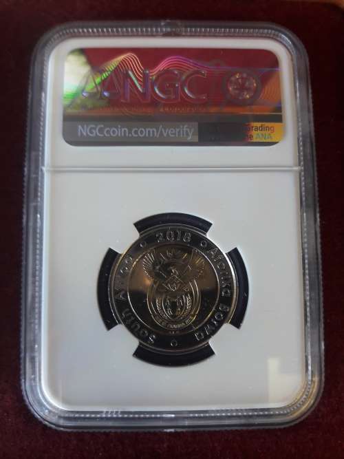MS68, Mandela Centenary R5, NGC Graded, Second HIGHEST GRADE, very high grade.