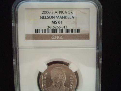 Mandela 2000 R5 NGC Graded VERY SCARCE grade MS61 (Complete your set)