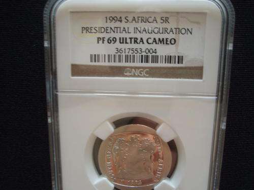 Mandela Presidential 1994 Inauguration PROOF PF69 NGC Graded (High value coin)