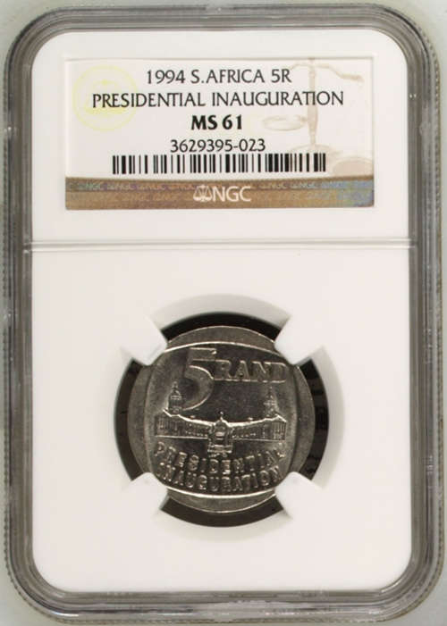 Mandela Presidential Inauguration R5 MS61 NGC Graded (Low population)