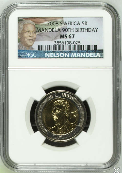 Mandela Mint State 6 PIECE SET ALL NGC Graded new label, MS62 -MS67 BID PER COIN.