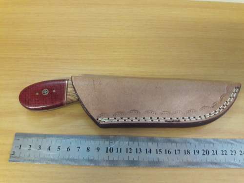 Handmade DAMASCUS Steel Knife, Micarta and wooden handle scales. Crazy R1 start, No reserve.