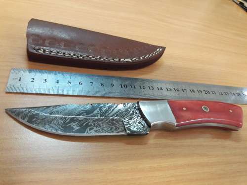 Handmade DAMASCUS Steel Knife, Camel Bone handle. Crazy R1 start, No reserve.