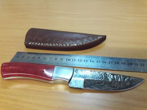 Handmade DAMASCUS Steel Knife, Camel Bone handle. Crazy R1 start, No reserve.