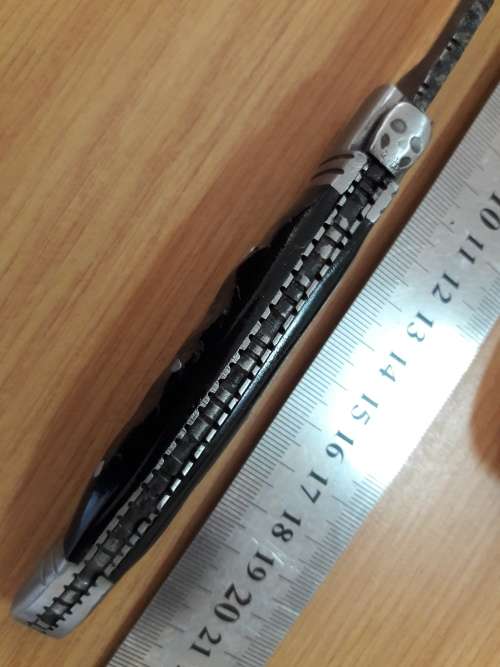 HANDMADE Black Ops, 1095 HIGH Carbon High quality steel folding knife with RAM HORN handle scales.