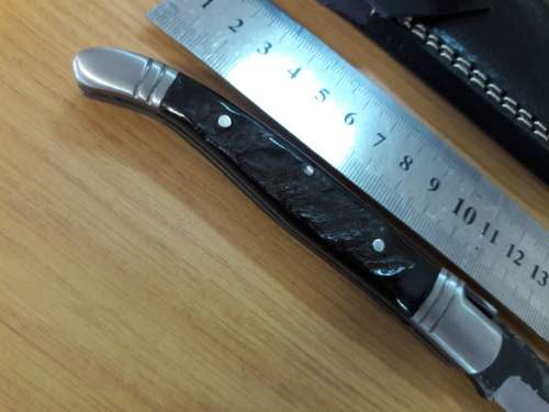 HANDMADE Black Ops, 1095 HIGH Carbon High quality steel folding knife with RAM HORN handle scales.