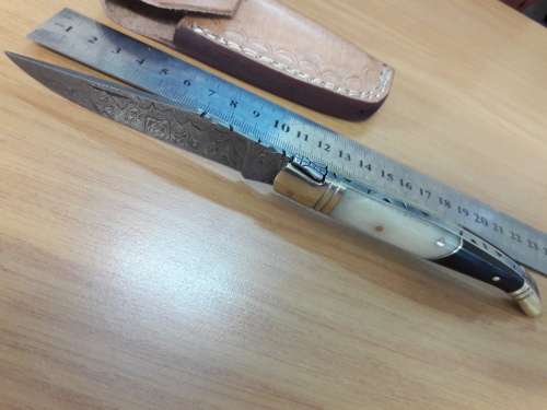 Handmade DAMASCUS  Folding Knife. Please study pictures for detail. Crazy R1 start, No reserve.