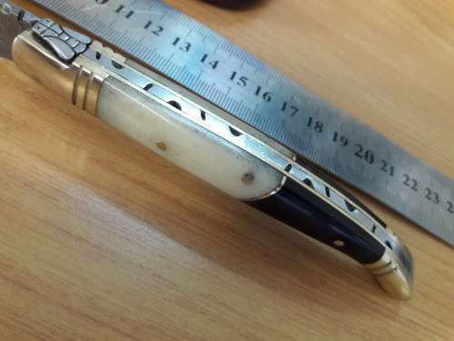 Handmade DAMASCUS  Folding Knife. Please study pictures for detail. Crazy R1 start, No reserve.