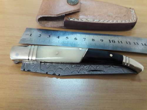 Handmade DAMASCUS  Folding Knife. Please study pictures for detail. Crazy R1 start, No reserve.