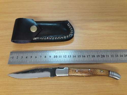 HANDMADE Black Ops, 1095 HIGH Carbon High quality steel folding knife with WOODEN handle scales.
