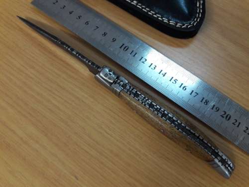 HANDMADE Black Ops, 1095 HIGH Carbon High quality steel folding knife with WOODEN handle scales.