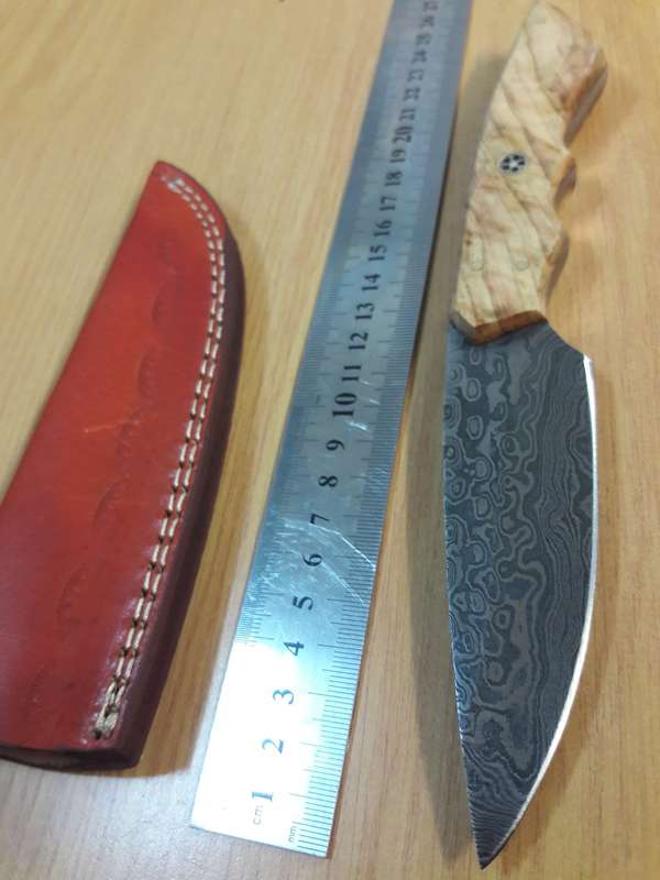 Handmade DAMASCUS Steel Knife, Wooden handle Scales. BRAND NEW DESIGN !!!!