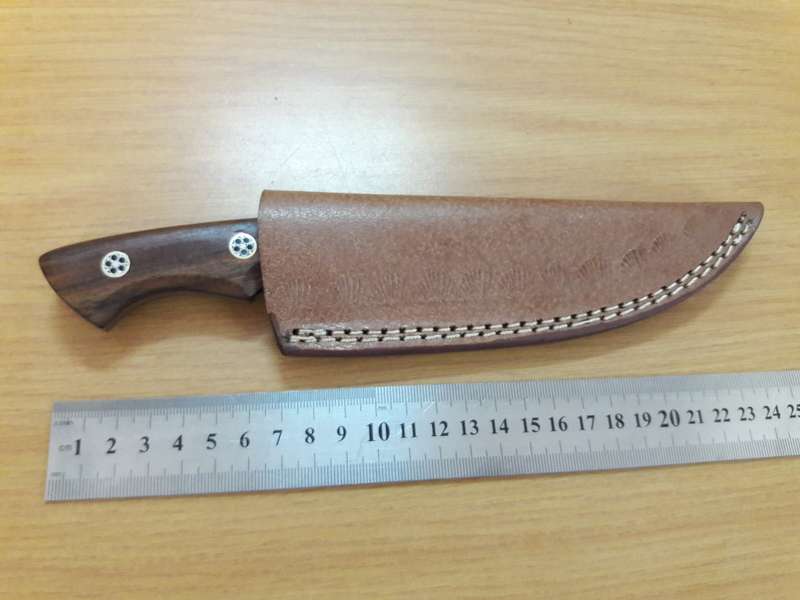 Handmade DAMASCUS Steel Knife, Wooden handle Scales with a stainless steel bolster. NEW DESIGN !!!!