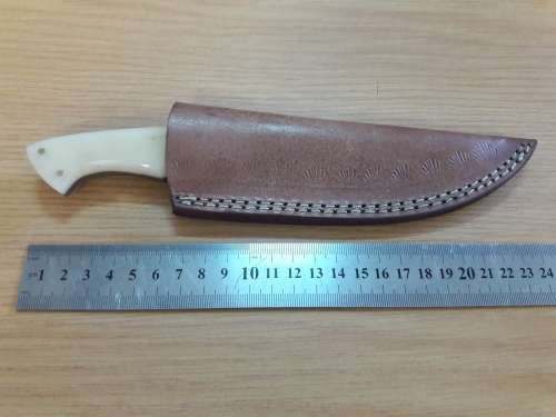 Handmade DAMASCUS Steel Knife, Bull horn and Camel Bone handle scales. NEW DESIGN !!!!!
