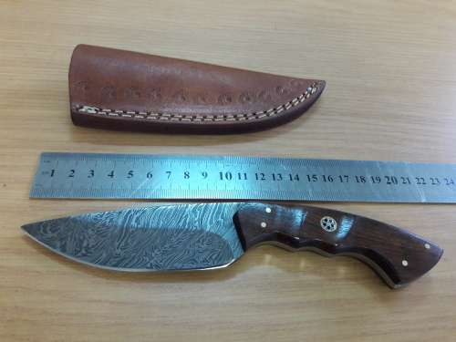 Handmade DAMASCUS Steel Knife, Wooden handle Scales. NEW DESIGN !!!!!!!